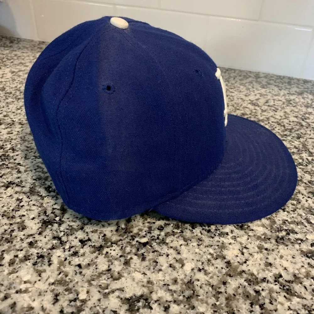 Vintage Los Angeles Dodgers Hat Cap Fitted Mens 6 7/8 Blue New Era 59FIFTY USA